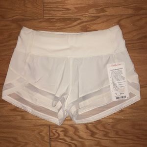 Brand new white lulu shorts